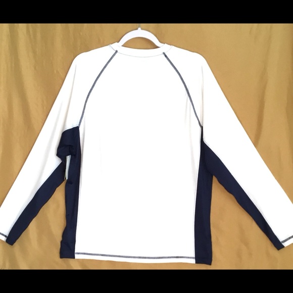 Burnside Mens Performance Long Sleeve Tee Shirt Size XLarge Blue & White - Picture 3 of 7